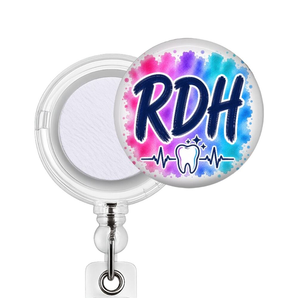 RDH Badge Reel Registered Dental Hygienist Badge Holder Dental Office